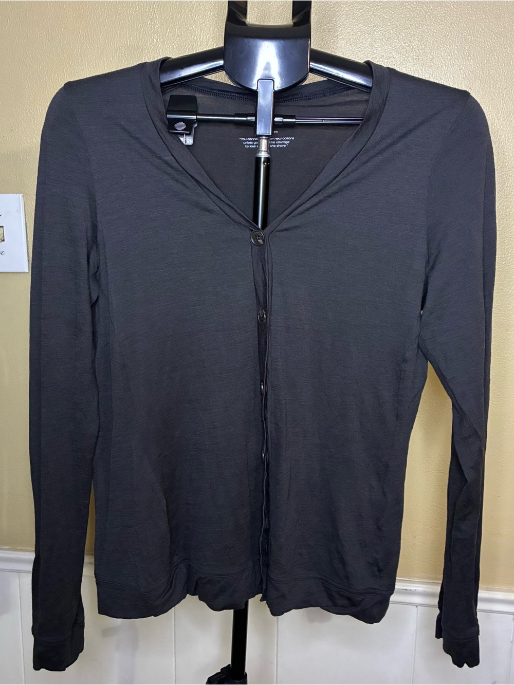 Paskho Black Men's Lightweight Button-Front Cardigan